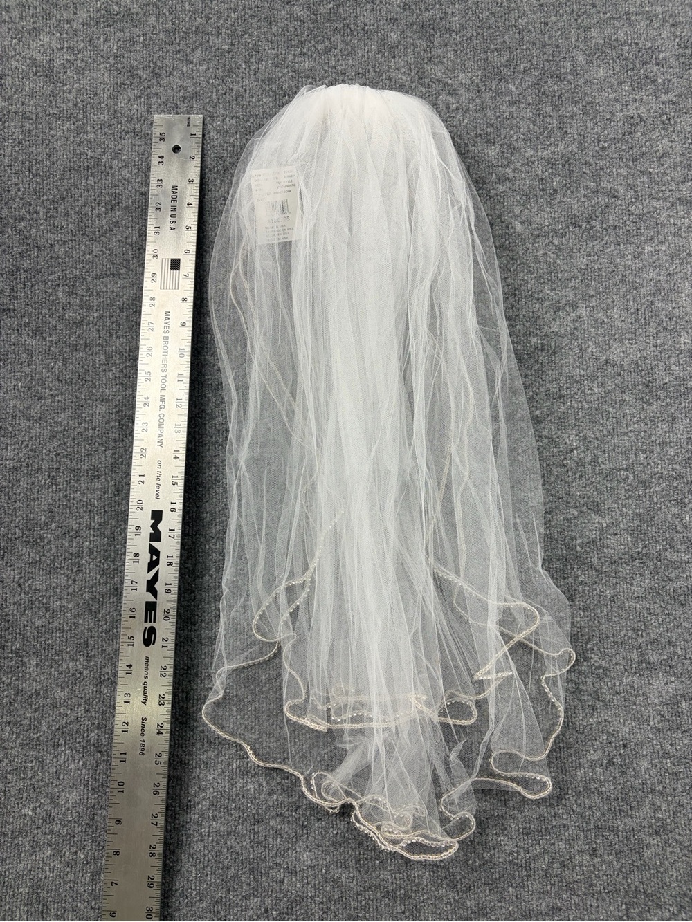 David's Bridal Soft White Two Tier Rhinestone Edge Bridal Veil Comb New USA Made - Picture 11 of 12